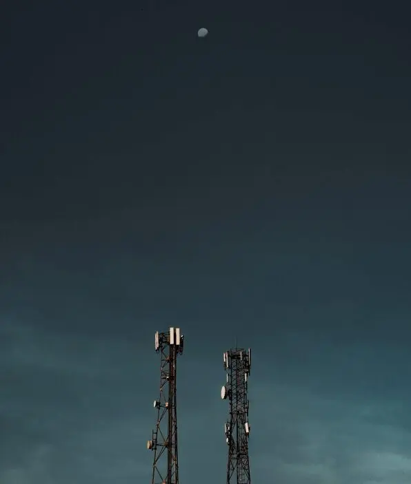 Telecommunications tower,mobile phone